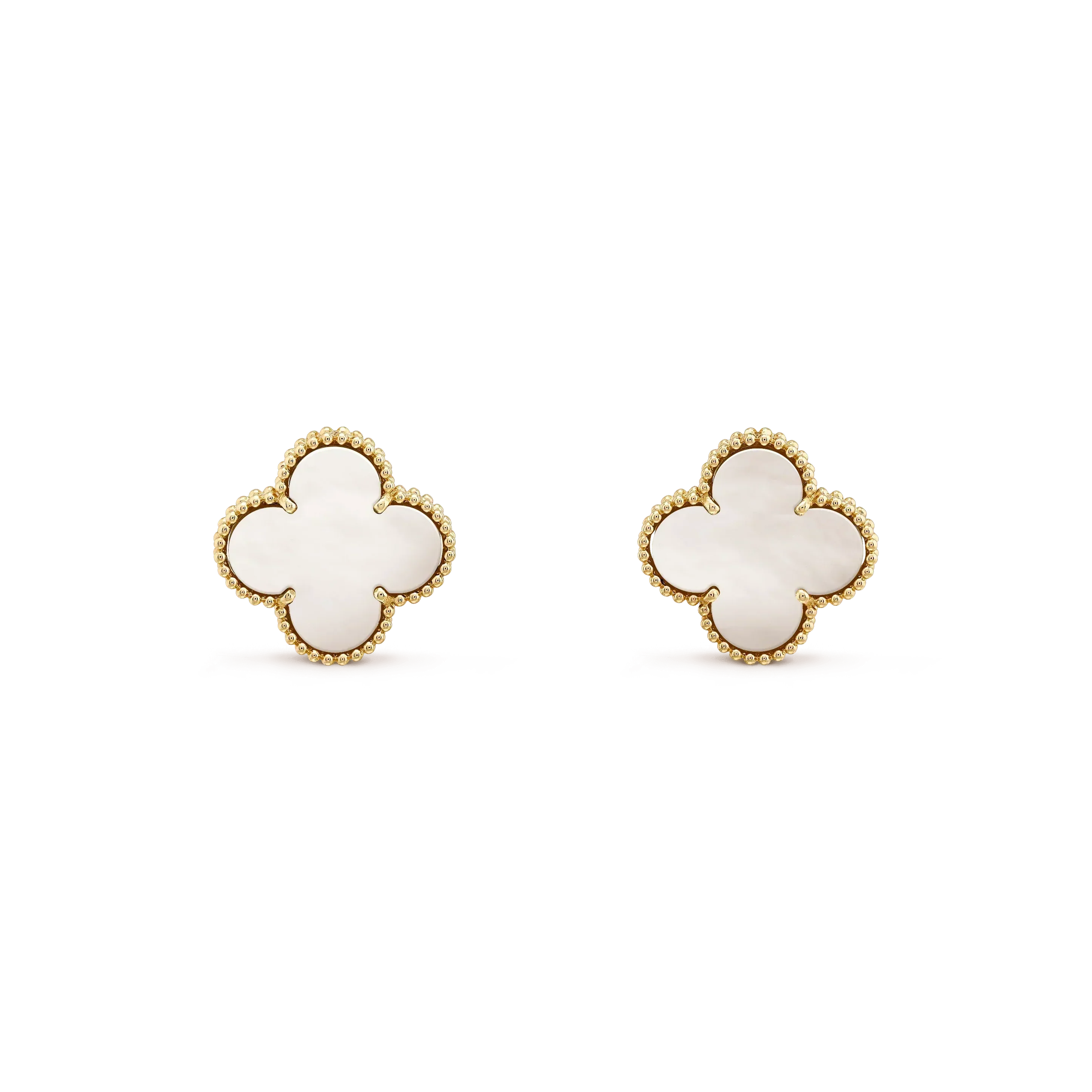 [Imperial] CLOVER MEDIUM 1 MOTIFS  WHITE MOP STUD EARRINGS