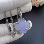 [Imperial] CLOVER SILVER CHALCEDONY BIG CLOVER NECKLACE