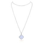 [Imperial] CLOVER SILVER CHALCEDONY BIG CLOVER NECKLACE