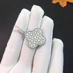 [Imperial] CLOVER 25MM SILVER FULL DIAMOND BIG CLOVER NECKLACE