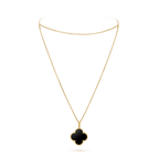 [Imperial] CLOVER 25MM GOLD ONYX BIG CLOVER NECKLACE