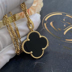 [Imperial] CLOVER 25MM GOLD ONYX BIG CLOVER NECKLACE
