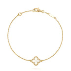 [Imperial] CLOVER WHITE MOP SINGLE FLOWER BRACELET