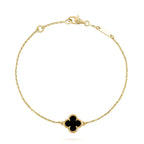 [Imperial] CLOVER ONYX SINGLE FLOWER BRACELET