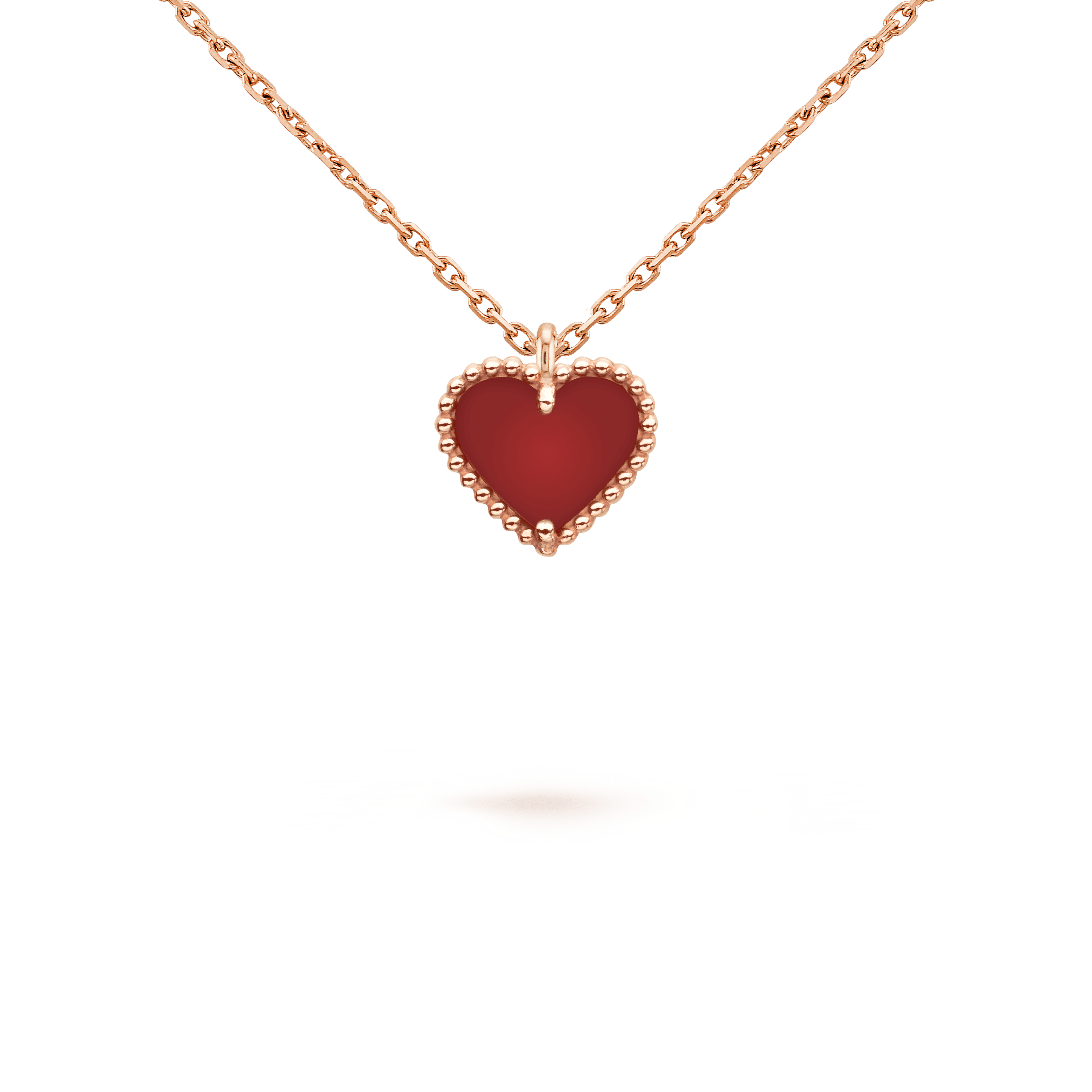 [Imperial] SWEET CLOVER CARNELIAN HEART NECKLACE