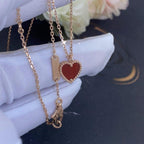 [Imperial] SWEET CLOVER CARNELIAN HEART NECKLACE