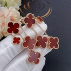 [Imperial] CLOVER EARRINGS CARNELIAN 4 MOTIFS PINK GOLD