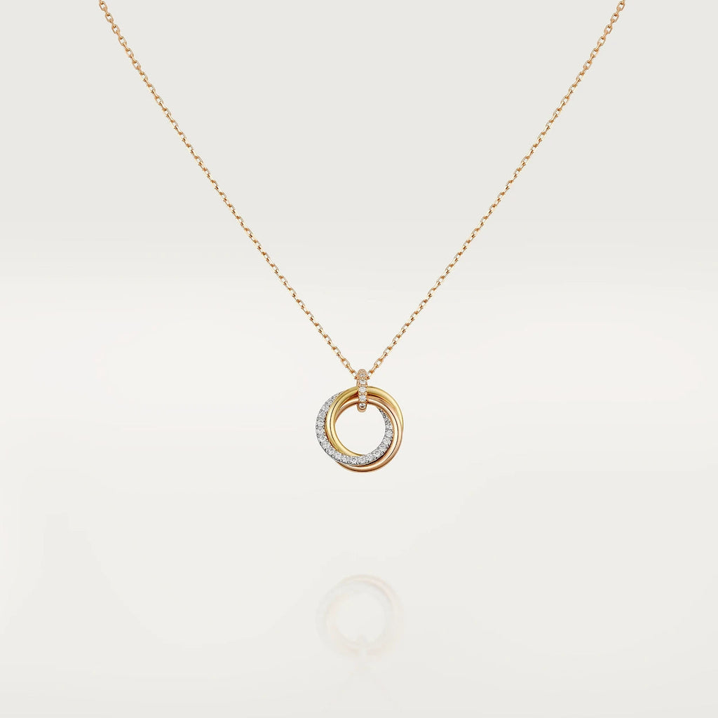 [Imperial] TRINITY NECKLACE SILVER GOLD PINK GOLD DIAMONDS