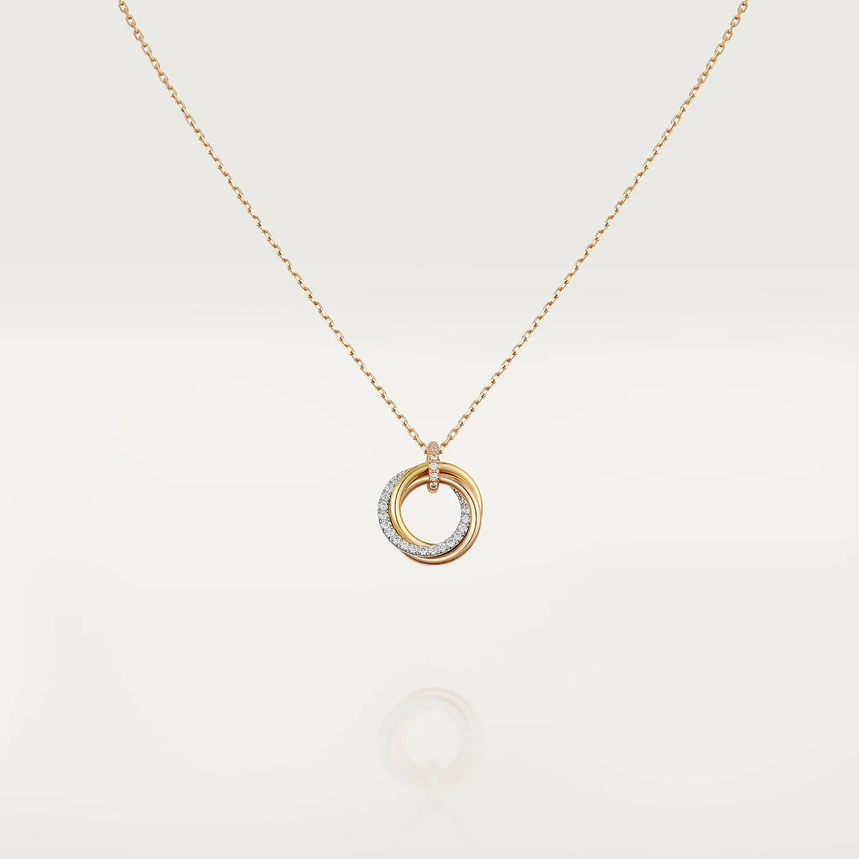 [Imperial] TRINITY NECKLACE SILVER GOLD PINK GOLD DIAMONDS