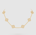 [Imperial]CLOVER 10 MOTIFS FULL DIAMOND NECKLACE