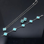 [Imperial] CLOVER 1 DIAMOND BLUE SKY SILVER EARRINGS