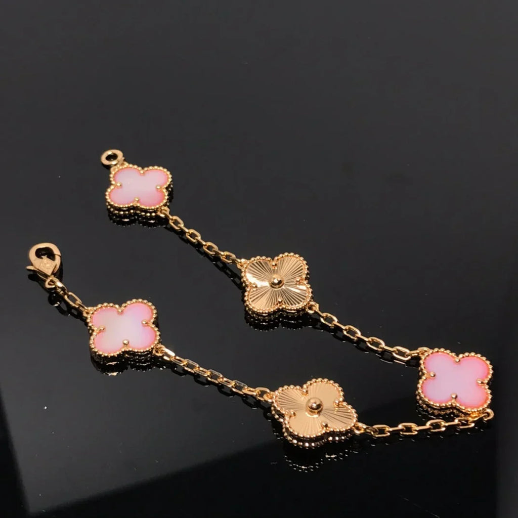 [Imperial]New  CLOVER 5 MOTIFS  PINK MOP BRACELET COLLECTION