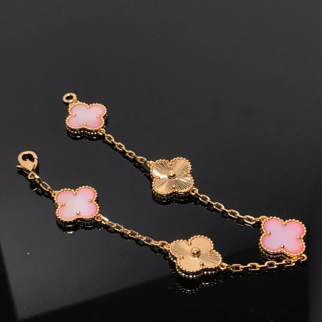 [Imperial]New  CLOVER 5 MOTIFS  PINK MOP BRACELET COLLECTION