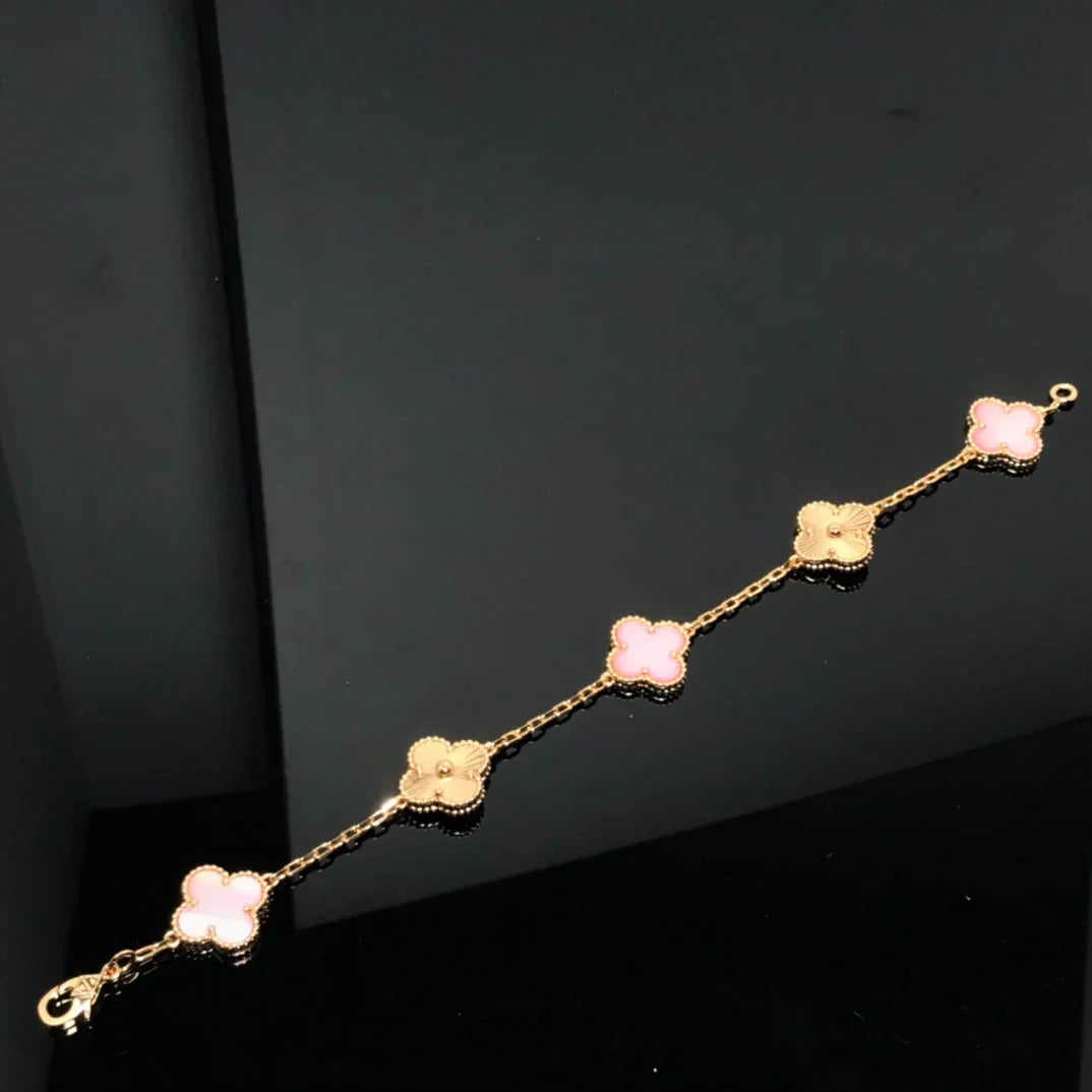 [Imperial]New  CLOVER 5 MOTIFS  PINK MOP BRACELET COLLECTION