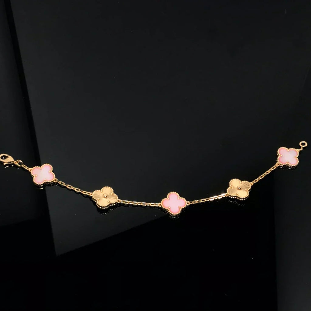 [Imperial]New  CLOVER 5 MOTIFS  PINK MOP BRACELET COLLECTION