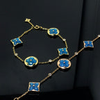 [Imperial] STAR AND SUN 4 MOTIF BLUE BRACELET