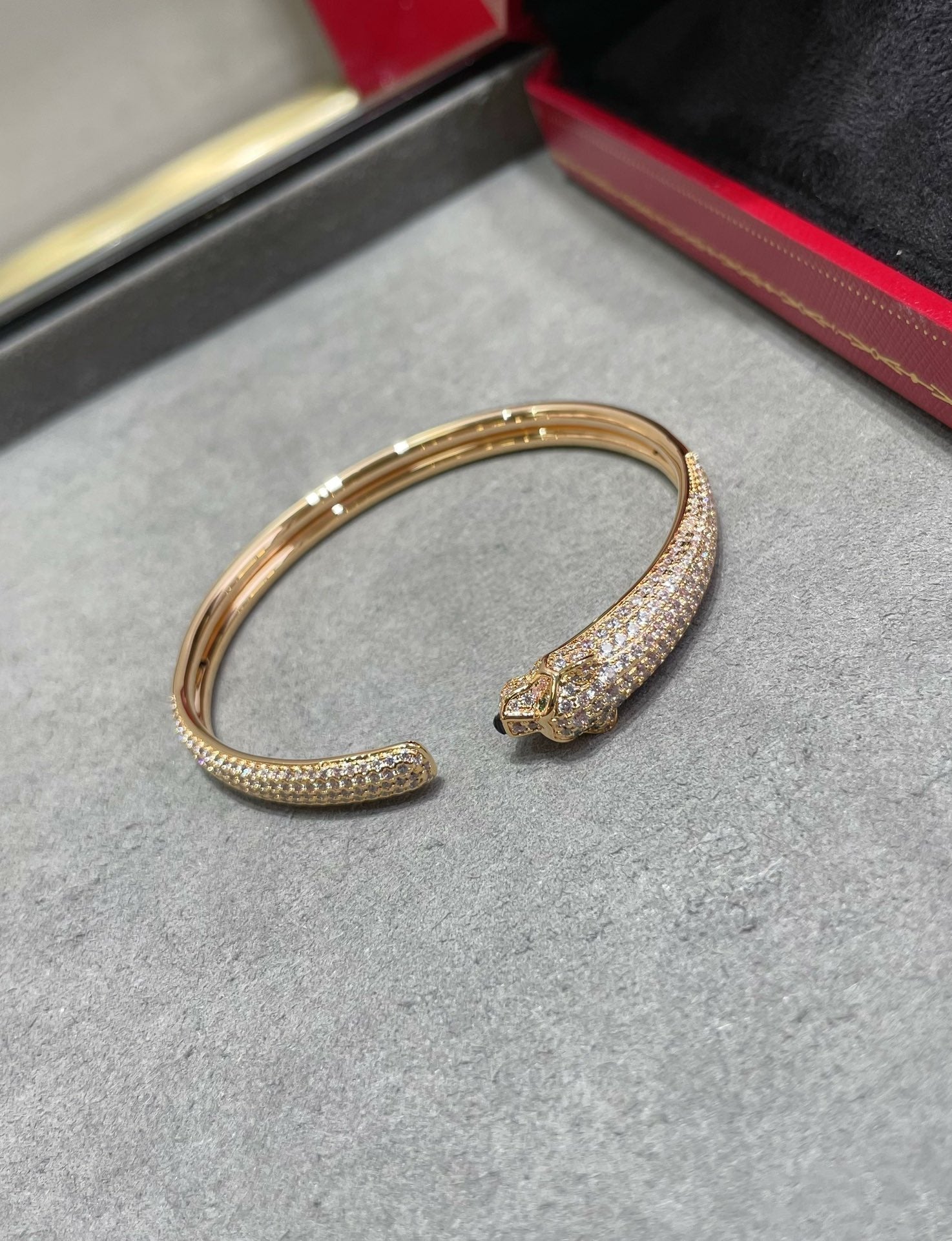 [Imperial] PANTHERE FULL DIAMOND OPEN BRACELET