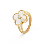 [Imperial] CLOVER PINK MOP RING GOLD DIAMOND
